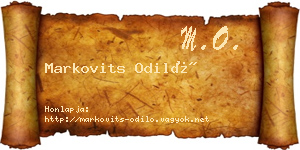 Markovits Odiló névjegykártya